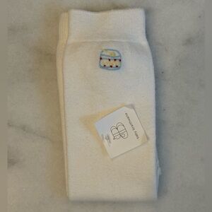 White Embroidered Boy Knee High Socks